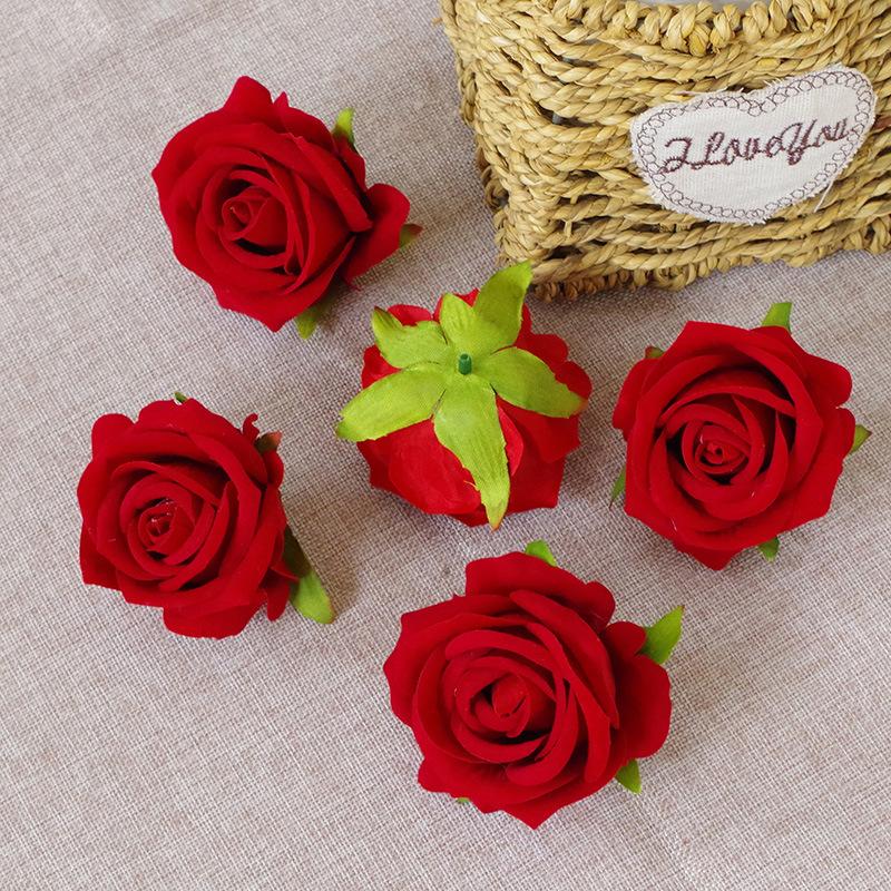 5/10pcs 7cm Artificial Rose Flowers Head For Wedding Home Decoration Fake Flowers Rose Head DIY Wreath Supplies
