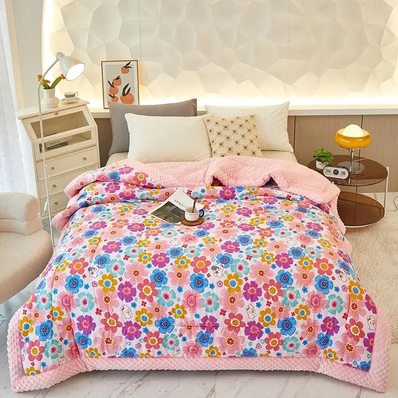 2023 Ny Doudou Rong Quilt Vinter fortykket sovesal for barn Enkel dobbel dynekjerne Dobbeltsidig dobbeltbruk vinterdyne