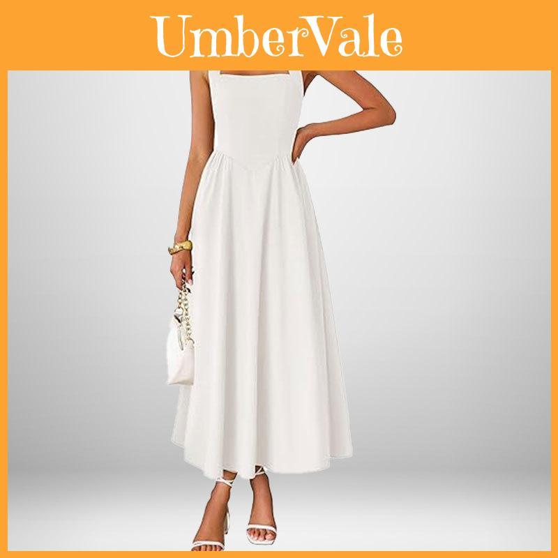 Polyester Sleeveless Backless Dress With Ties For Casual Spring Office Wear