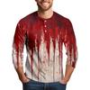 Men's Halloween Print Raglan Dralan Three-quarter Sleeve Casual Top