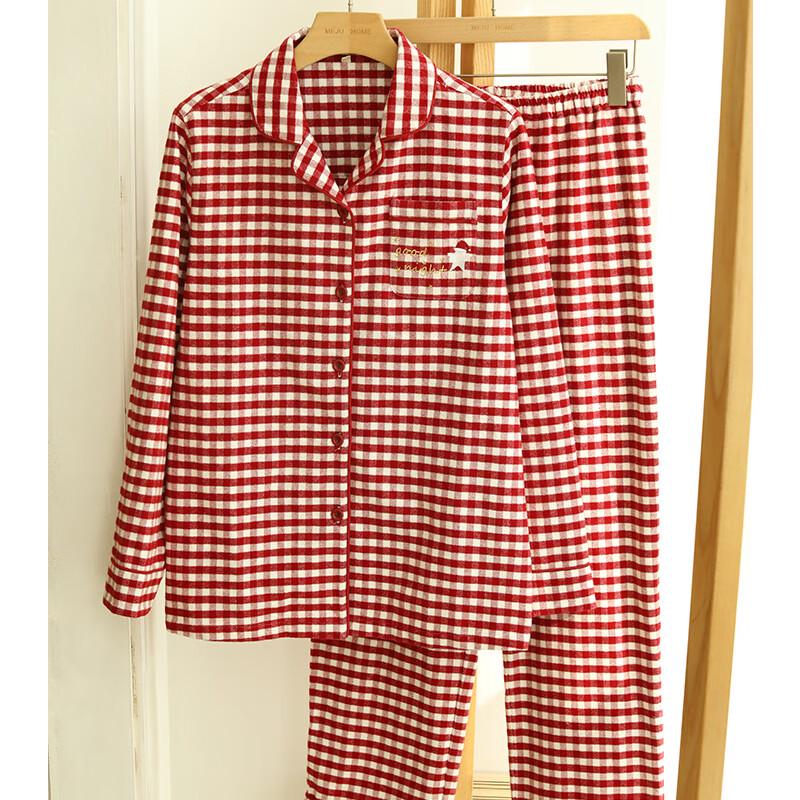 Женский клетчатый фланелевый пижамный комплект Lilang