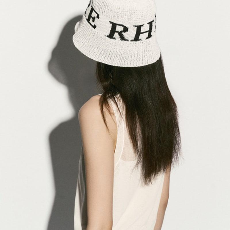 RE RHEE LOGO BUCKET HAT IVORY