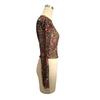 Spring Summer Ladies Leopard Floral Print Mesh Round Neck Short Long Sleeve T-Shirt
