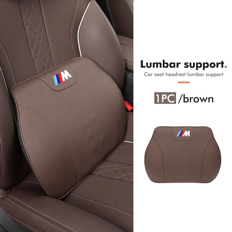 Leather Car Seat Headrest Neck Poillow Lumbar Mat Auto Accessories For BMW E30 E34 E36 E39 E46 E52 E53 E60 E61 E62 E70 E71 E83