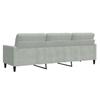 Vidaxl Sofa 3-Osobowa, Jasnoszary, 210 Cm, Obita Aksamitem