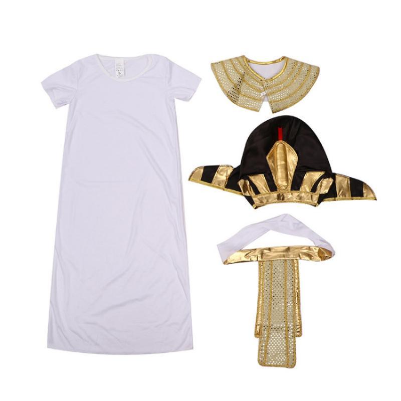 Child Pharaoh Cosplay Costume Ancient Egyptian King Outfit Halloween Props Party