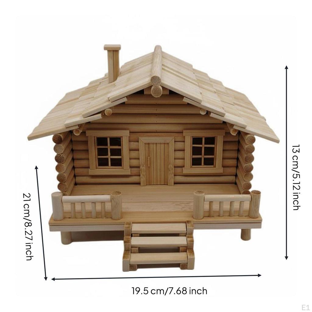 DIY Bamboo Dwelling Kit Creative Gift Building Craft Cozy Atmosphere Wooden Tiny House