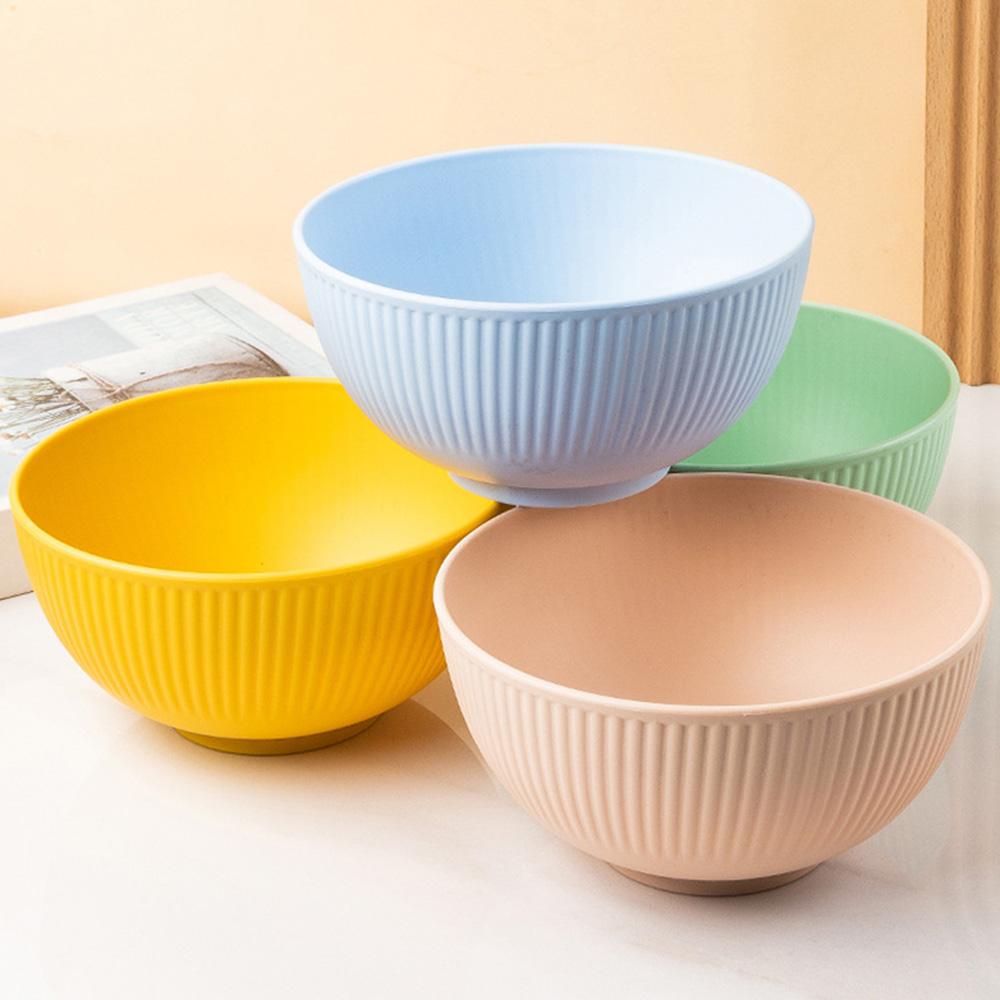 8Pcs/Set Wheat Straw Bowls Round Household Rice Salad Bowls Eco-Friendly Unbreakable Kids Wheat Straw Bowls Set Small Bowl