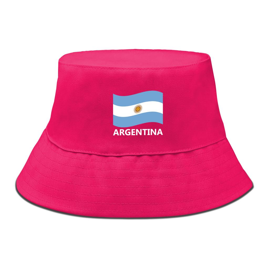 Argentina Flag Print Bucket Hat Solid Color Unisex Sun Hat Lightweight Hat For Man Cuff Bucket Hats Ideal Choice For Golf Summer