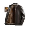 Men's Plus Velvet Thick Leather Jacket: Warm Middle-aged & Elderly Dad Coat for Riding