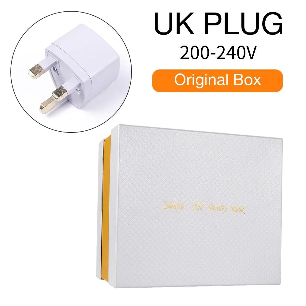 

ПОДАРОЧНЫЙ НАБОР - 7-цветная светодиодная маска для красоты лица и шеи с устройством для ухода за кожей с фотонным светом UK Plug