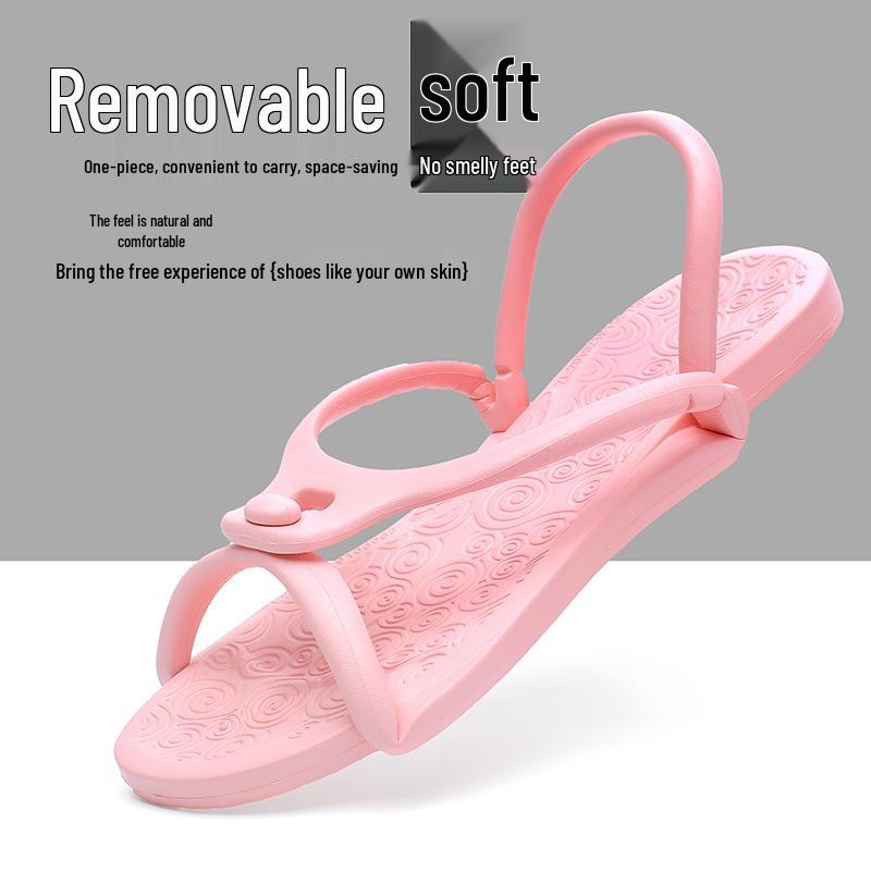 Men's & Women's Non-slip Foldable Travel Sandals - Portable Two-way Beach & Hotel Slippers