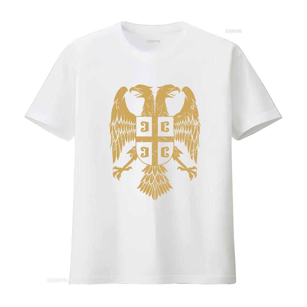 NEW LIMITED EDITION Serbian Double Headed Eagle Coat Of Arms T Shirt for Men vintage Washed graphic Comfortable Soft Breathable