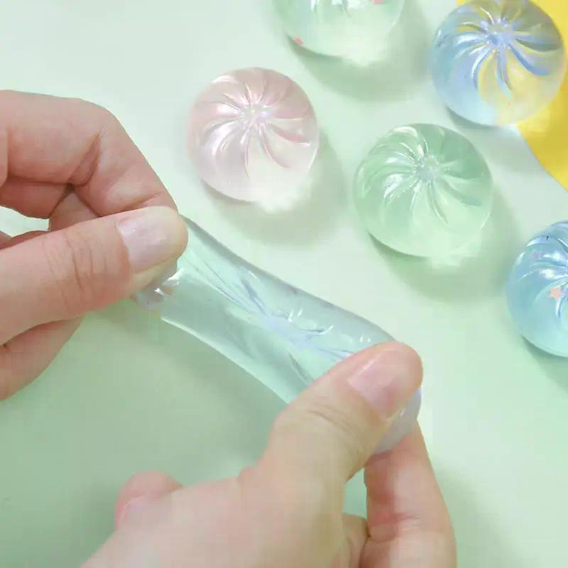 3/4Pcs Kitchen Party Favor Gift Mini Cute Stress Balls With Creative Transparent Dumpling Shape For Home Desk Decor