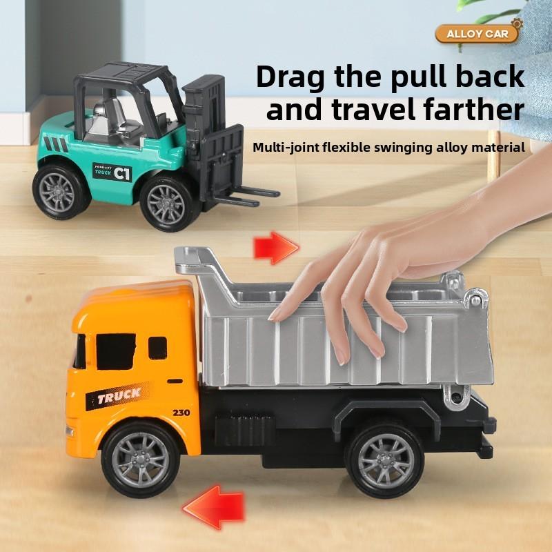 Kids Bulldozer Forklift Crane Construction Vehicle Model With Inertial Drive For Play And Collection