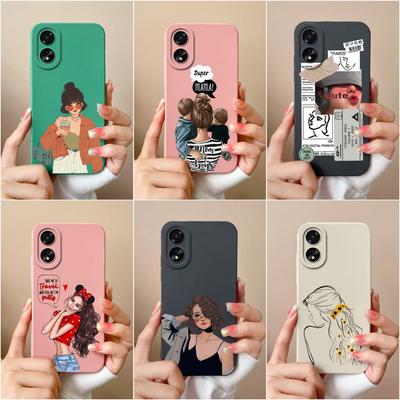 Pro OPPO A38 A58 A78 Realme 11 Pro Plus A2 A79 Pouzdro Zadní Kryt Módní Chlapec Dívka Matný Tekutý Silikon Ochranná Fólie na Displej Pouzdro na Telefon Pro OPPO Pouzdro