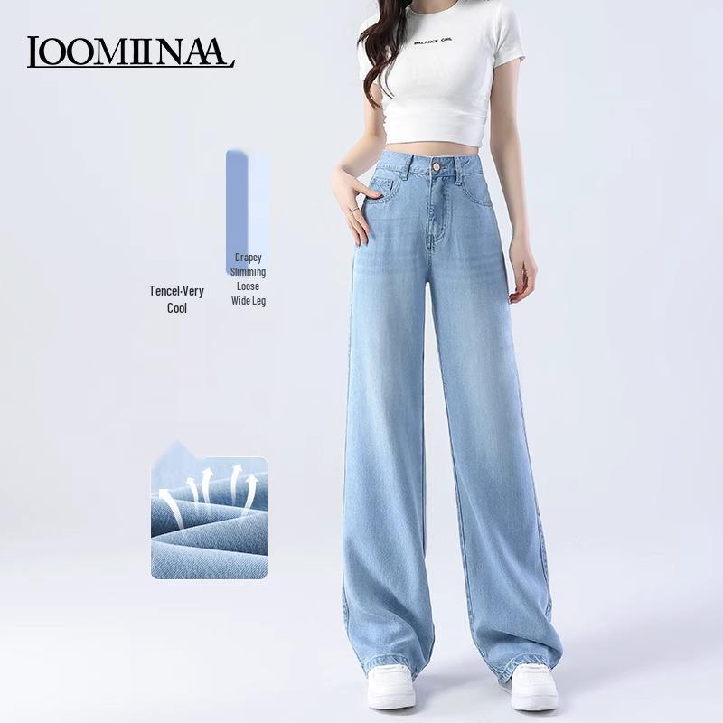 

Women s High Waist Tencel Jeans - Summer 2025, Spring/Autumn, Lyocell, Narrow and Wide Leg Options for Pear-Shaped Bodies. 32 (146-155 lbs)