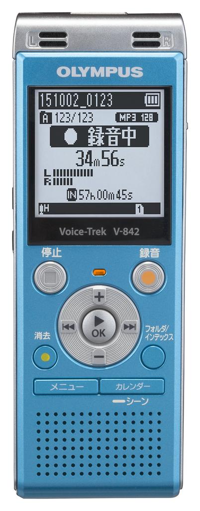 OLYMPUS VoiceTrek IC MicroSD Blue Recorder, 4GB, Compatible, V-842,