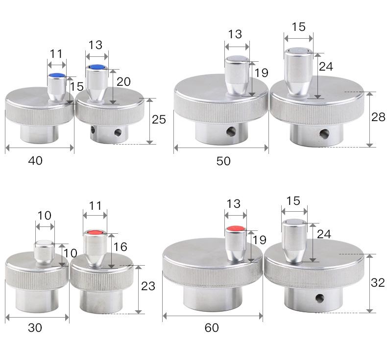 Aluminum Alloy Rotating Handwheel with Adjustment Handle M8 (D40/D50/D60)