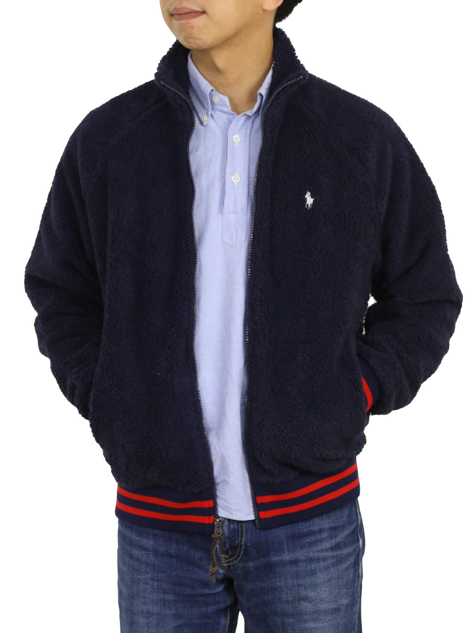 

POLO RALPH LAUREN Retro Pile Fleece Size Navy Men s Full-Zip Jacket, XXL, (Product Code 0101756)
