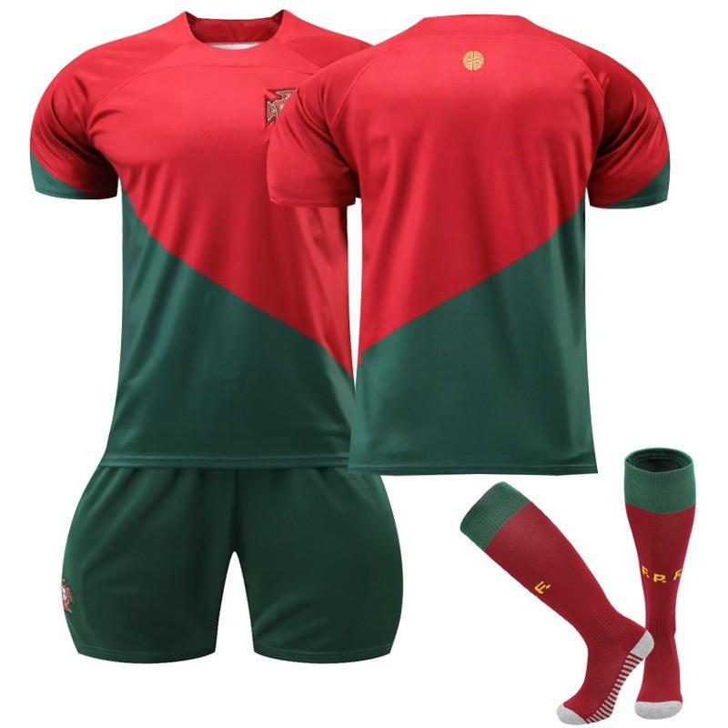 2223 Portugal World Cup Home Football Uniform Set No. 7 C Ronaldo Jerseys Children's Adult Short-sleeved Competition Clothes