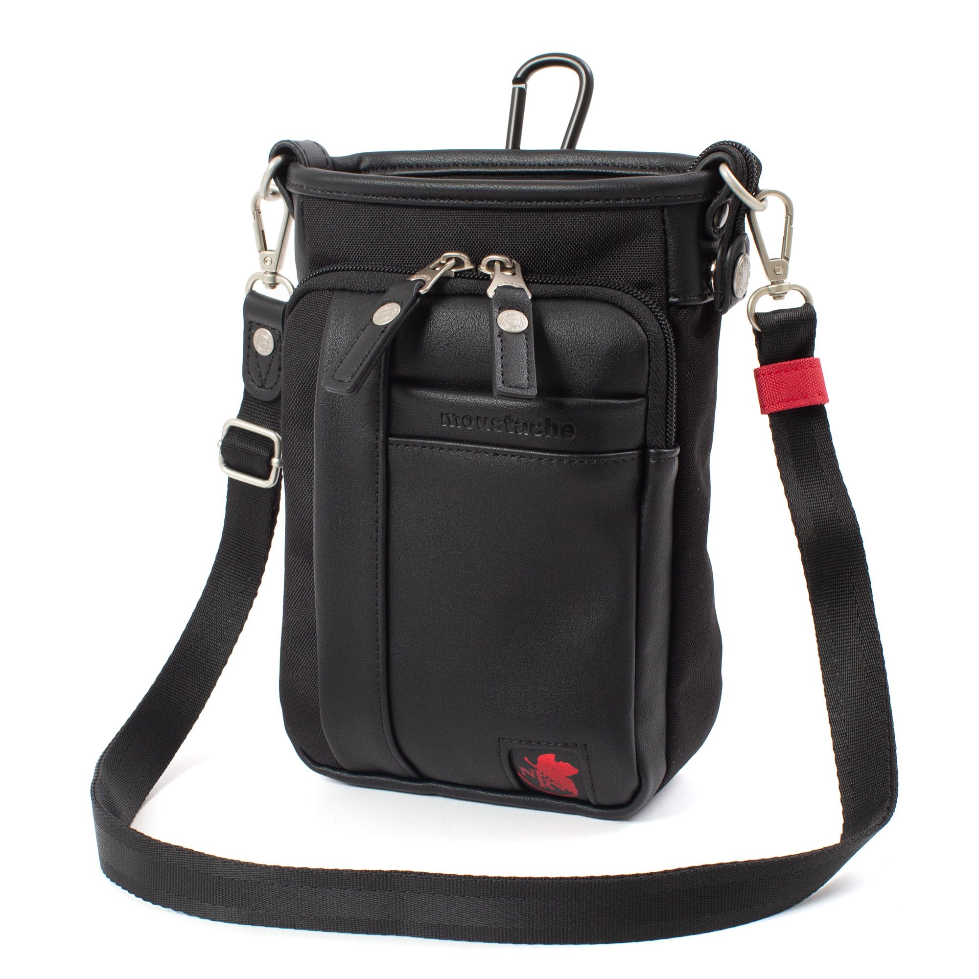 

Evangelion Collaboration Mini Shoulder Bag 2way Scissor Bag Synthetic Leather Polyester [Mustache] JEZ-4485 (Black)