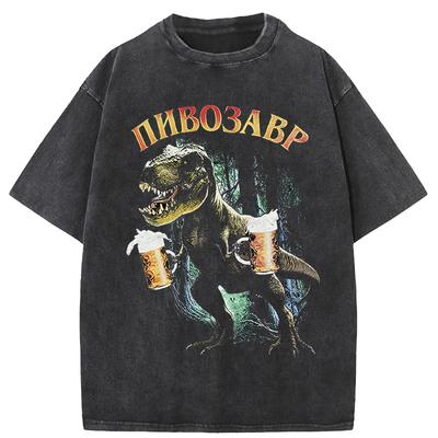 Męski T-shirt z nadrukiem Pivosaurus casualowy T-shirt Unisex Topy Koszulka Harajuku Streetwear Męskie T-shirty Odzież