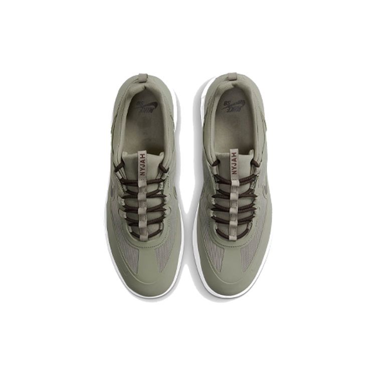 Nike Nyjah Free 2.0 SB Light Army Unisex Sneakers Green White Velvet-Brown BV2078-300