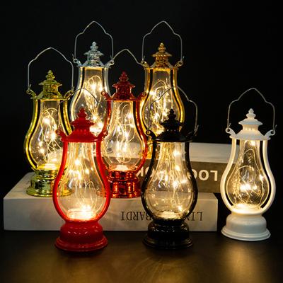 LED Lantern Battery Operated Warm Light Power Saving Waterproof Portable Handle Home Decoration High Retro Electronic Candle Lamp