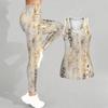 Luipaardprint en Graffiti Patroon Print Yoga Outfit voor Dames Mode Workout Leggings Fitness Sport Casual Yoga Set Sportpak