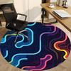 1pc Neon Electronic cyber Office Round Area Rug, Indoor Mat Suitable For Office, Under Office Chairs Bedroom Living Room Home Decor, Room Deco