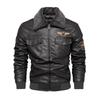 Herren Lederjacke Herren PU Lederjacke Übergröße Motorradjacke mit Samtrevers Außen