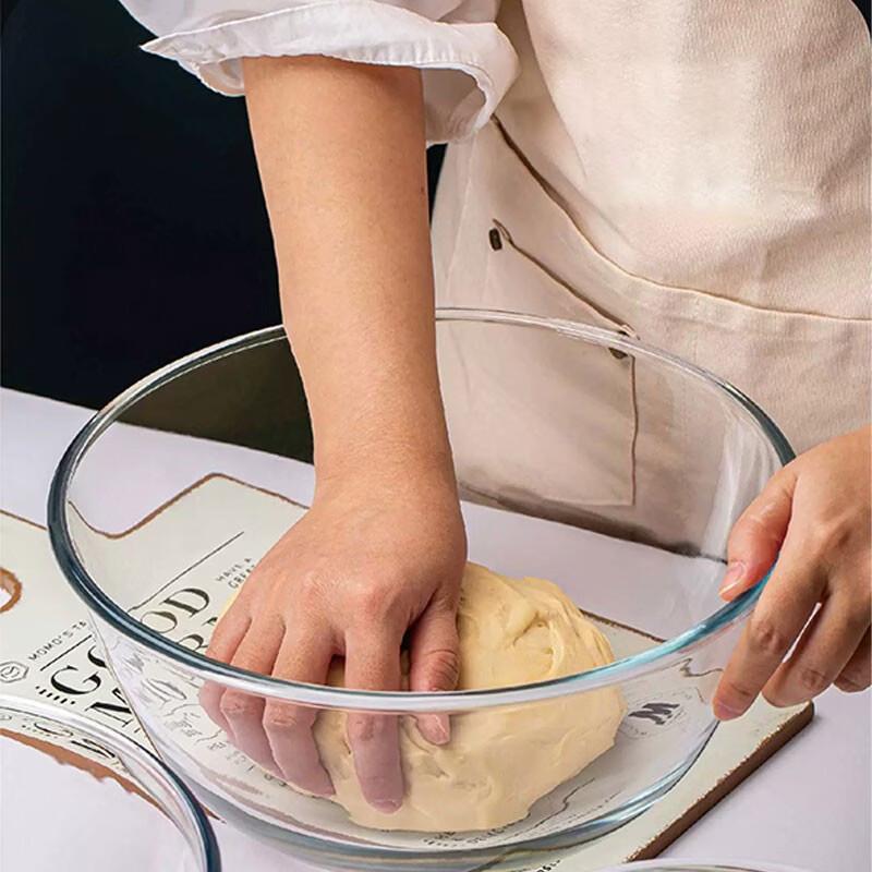Transparent High Borosilicate Glass Salad & Serving Bowl Set