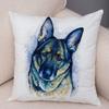 Style Cute Watercolor Pet Dog Pillow Case Decor Cartoon Animal Pillowcase Soft Plush Cushion Cover for Car Sofa Home xcm