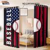 Customized Blackout Baseball Print Curtains with Photo Hooks - High-Precision Sunscreen Design for Bedroom