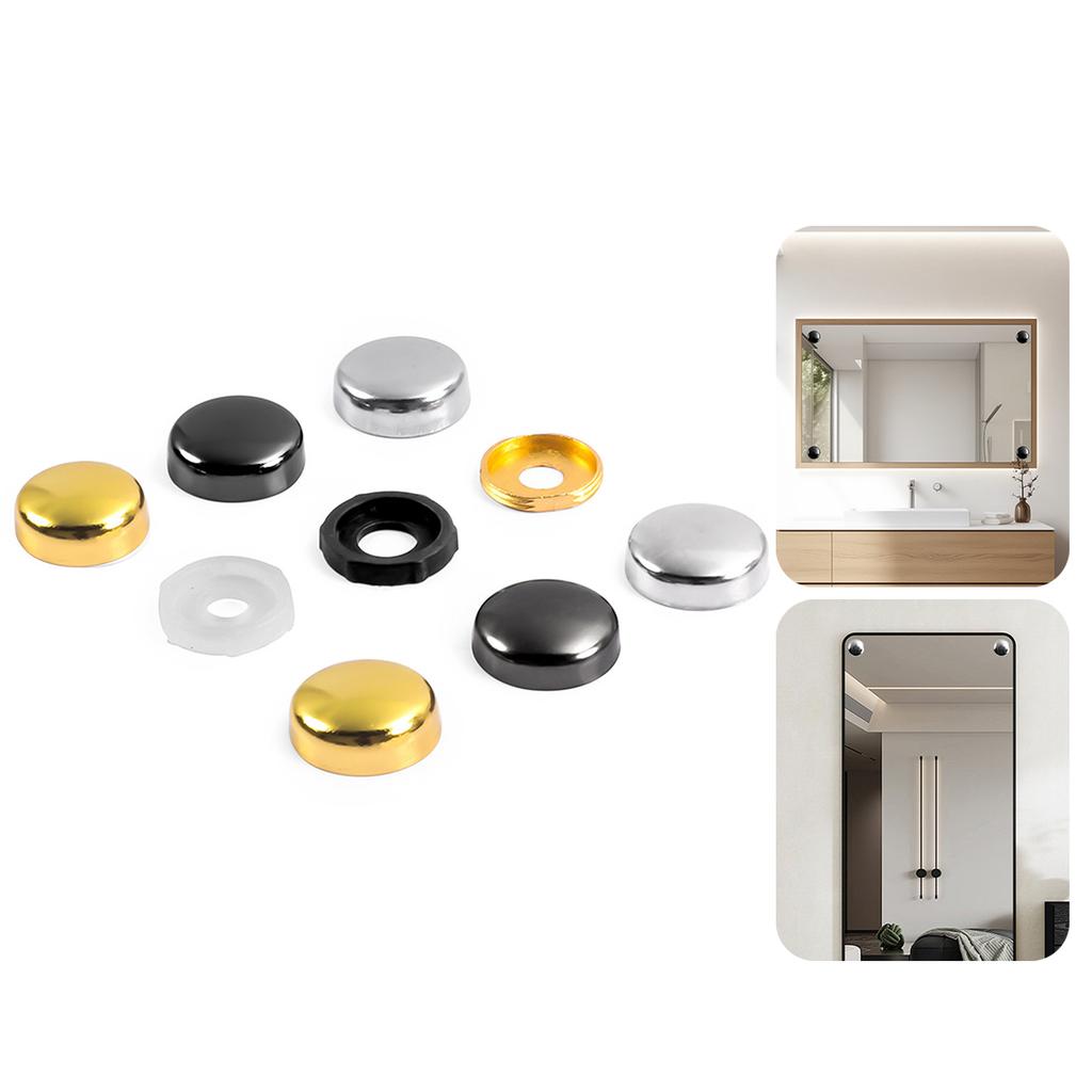 20Pcs Decorative Glass Screws Hat Nails Portable Accessory for Furniture and Glass with Washers Elegant Finish