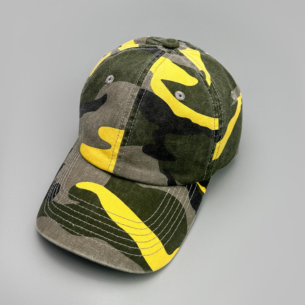 Amerikanische Retro Camouflage Baseballkappe für Herren und Damen Sonnenschutz Outdoor Taktisch Weiches Oberteil Retro Gewaschene Kappe