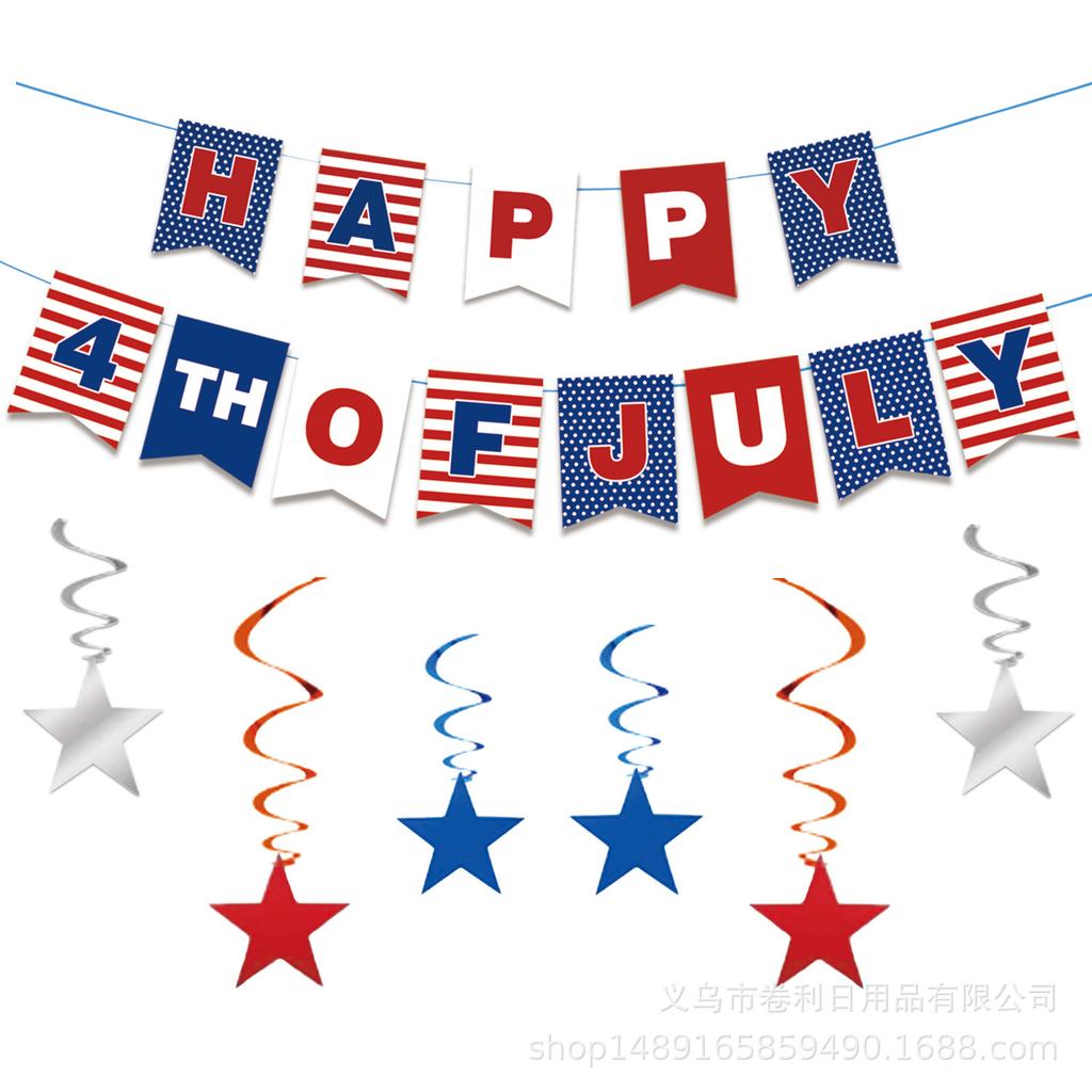 Independence Day Themed Party Supplies Independence Day Decoration Usa Flag Hanging Tablecloth Power Strip Celebration Arrangement