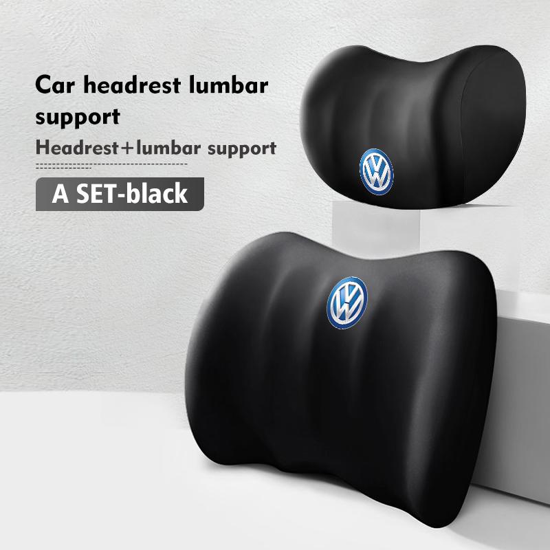 LEG1 Car Seat Headrest Lumbar Cushion Waist Protector Neck Pillow For Volkswagen VW Scirocco Jetta Beetle Golf 4 5 6 Passat Polo B5