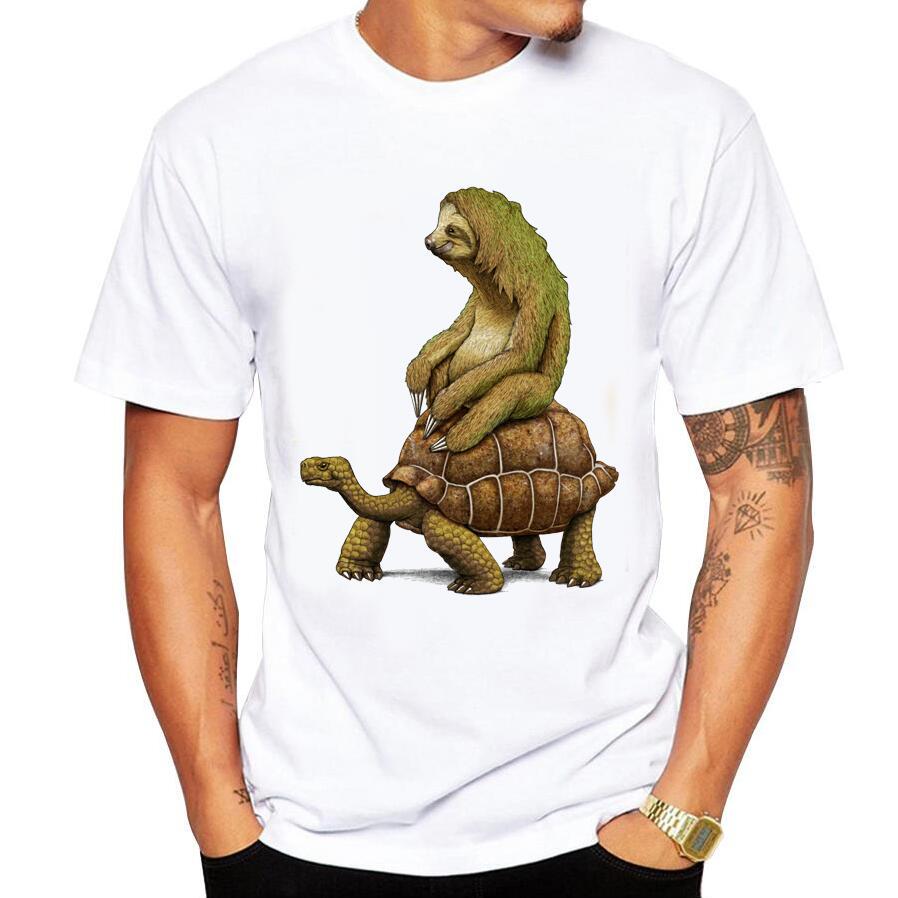 Neformální pánské tričko Funny Turtle Speed ​​je letní tričko s relativním potiskem