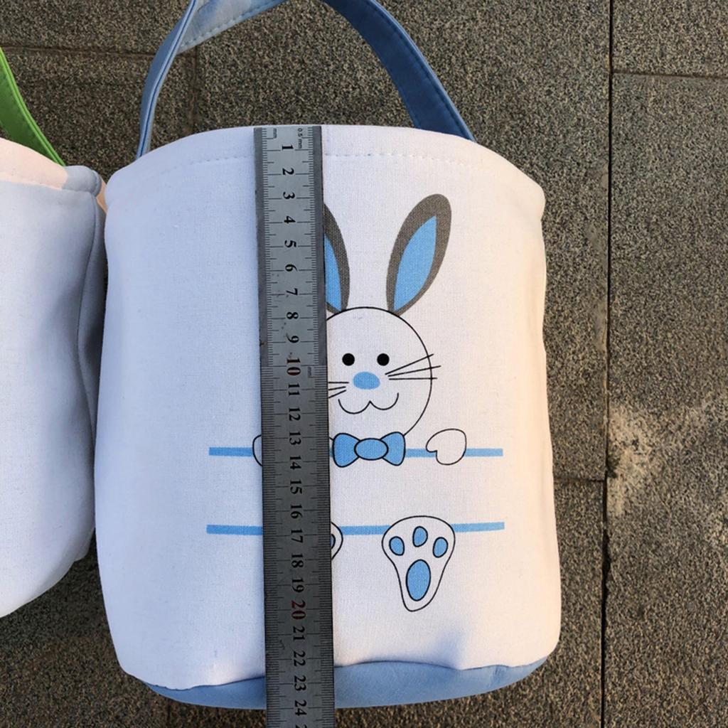 Easter Basket Holiday  Bunny Printed Canvas Gift Carry Candy Bag