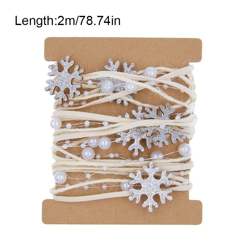 

3cmx2/5m Pearl Chain Design Christmas Decor Webbing Christmas Gift Multi-Layer Luxury Gift Wrap Shiny Christmas 2m серебряный