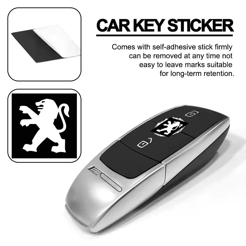 16mm Aluminum Car Emblem Key Sticker Accessories For Peugeot 208 308 206 307 207 3008 407 508 2008 5008 406 408 607 4008 Rifter