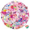 100 Pink Items Y2K Millennial Style Cute Sticker Strawberry Game Console Decoration Diy Handbook Graffiti