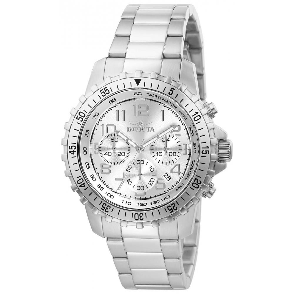 

Specialty 45mm 6620 [] [invictor] Watch Quartz Case Silver Stainless Steel Strap Silver Dial