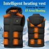 Gilet riscaldato intelligente USB da uomo a 15 zone con display