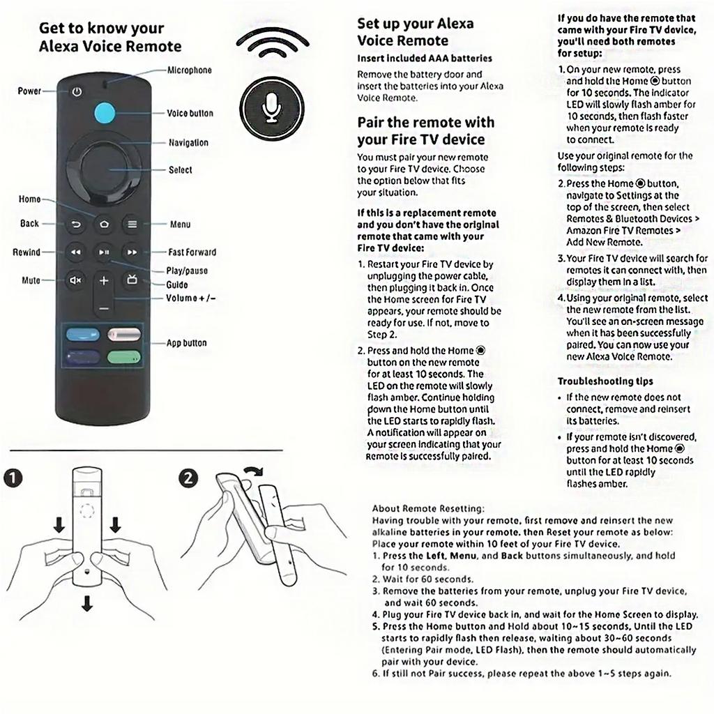 TV LCD TV con Telecomando in ABS L5B83G Per Fire TV Stick Lite Telecomando Vocale BT Terza Generazione