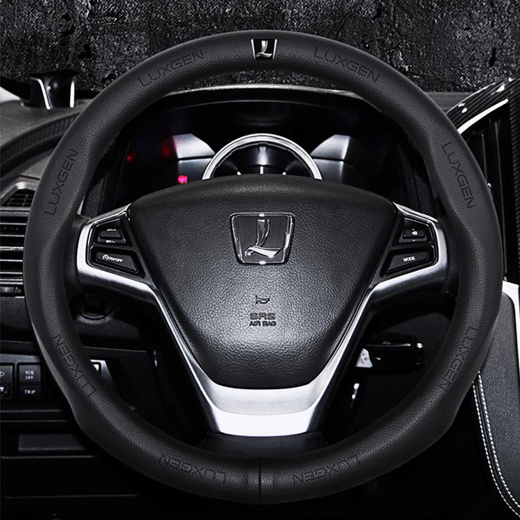 Genuine Leather Steering Wheel Cover for Luxgen Big 7, U6, U6 Sedan, S5, and Sharp 3 MPV