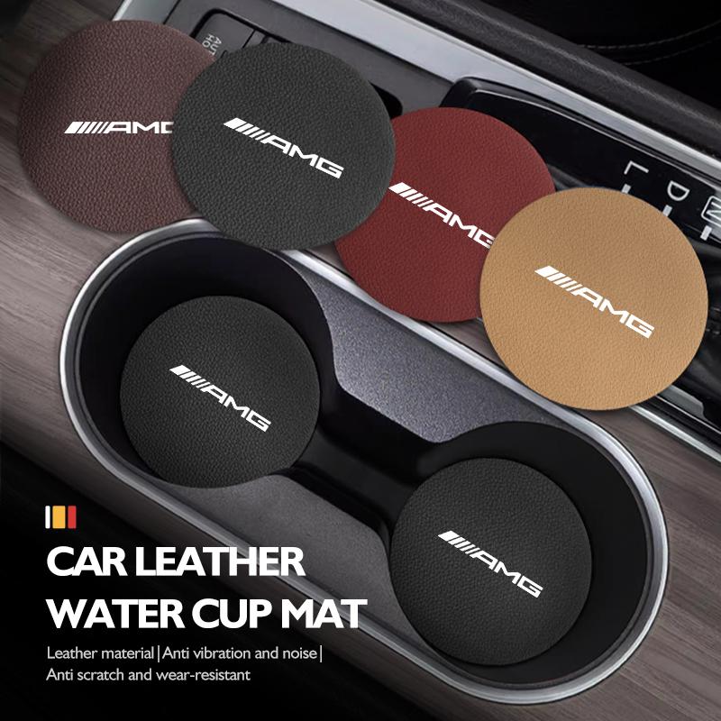 2Pcs Car Cup Holder Anti Slip Insert Coasters Pads Decoration For Mercedes Benz AMG C180 C300 W124 W176 W177 C200 C260 GLC CLE PI1