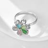 Fashion Versatile Sweet Copper Micro-inlaid Ring Light Luxury High-end Color Five-petal Flower Femininity Index Finger Ring